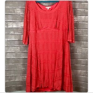 Coral Lace Plus Size 18 Mini dress